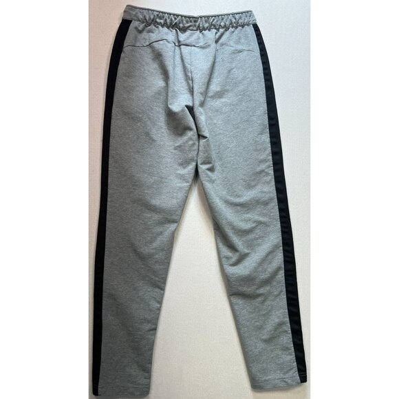 Puma Men's Sweatpants Puma Cat Logo Stretch Size M Light Heather Black Strips - Picture 2 of 9